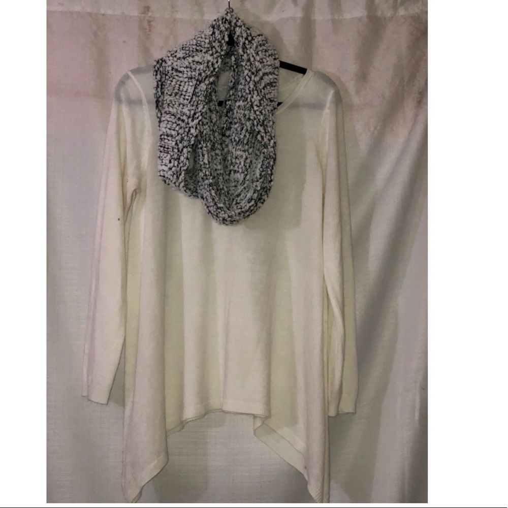 Sweater with a scarf